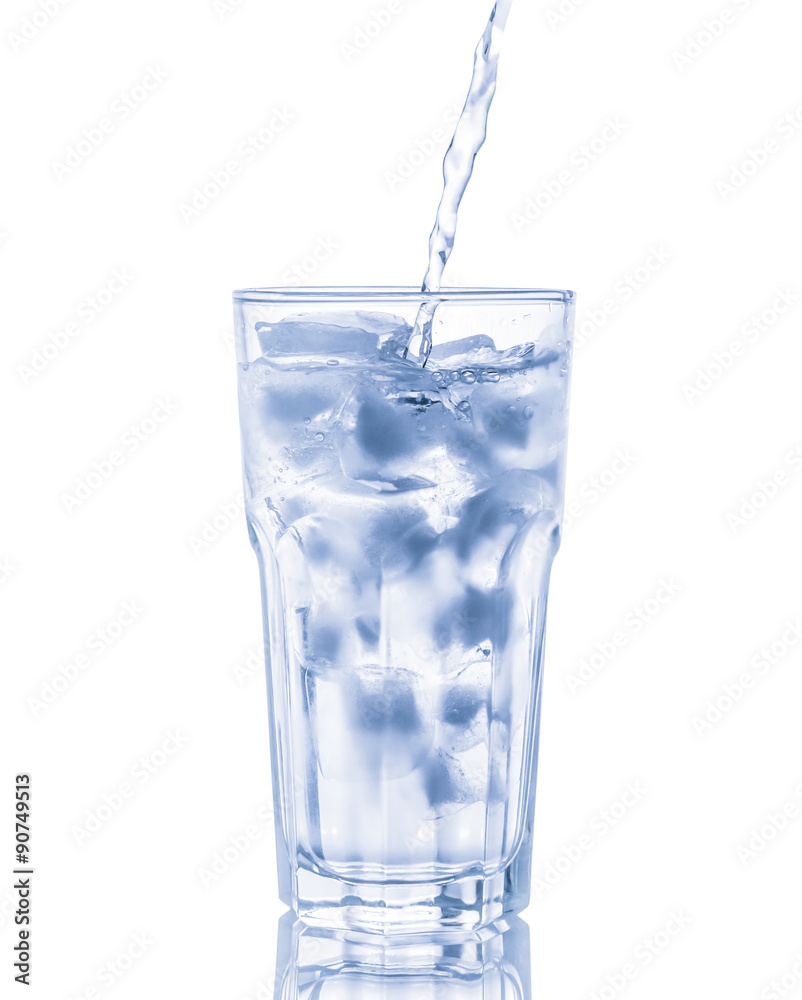 Glass of pure water with ice cubes. Isolated on white Glass of pure water with ice cubes. Isolated on white