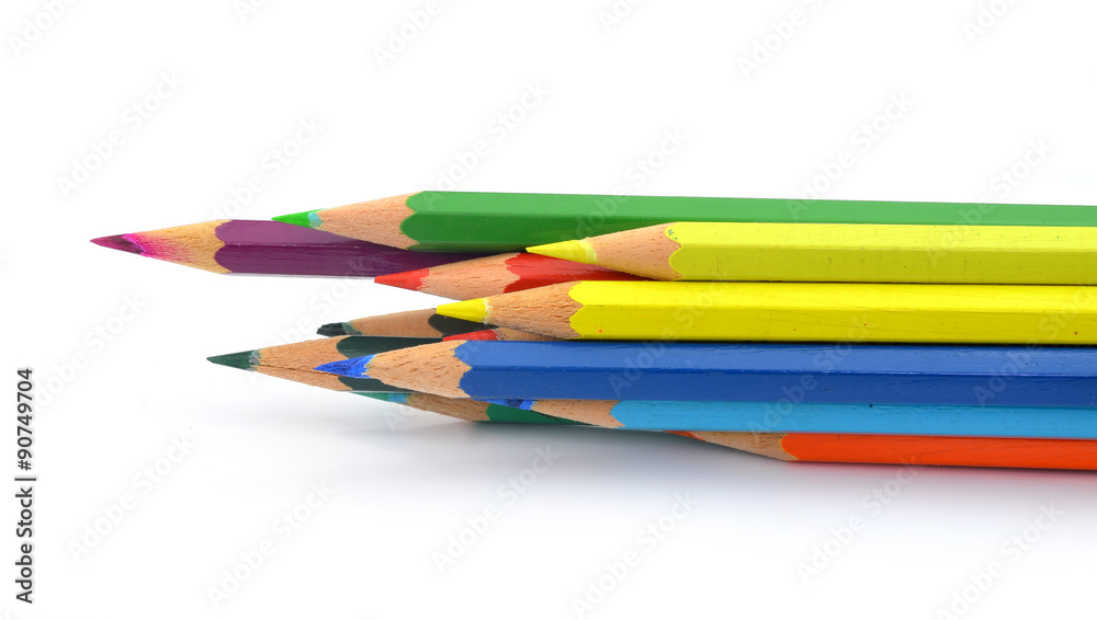color pencils isolated on a white background. color pencils isolated on a white background.