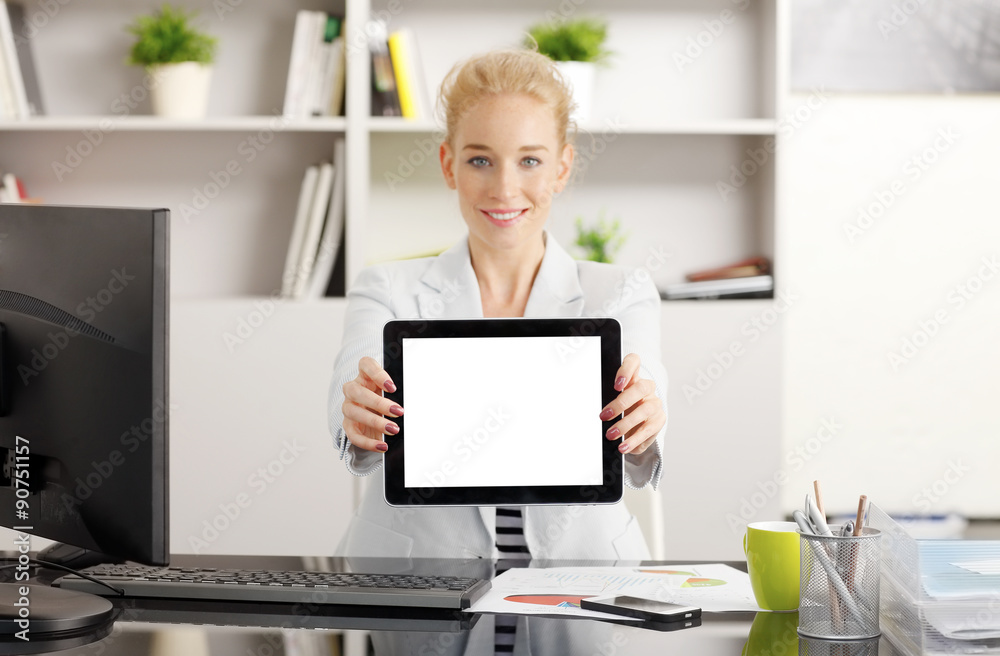 Fototapeta premium Businesswoman with digital tablet