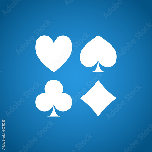 Vector Playing Card Suit Icon Symbol Set.
