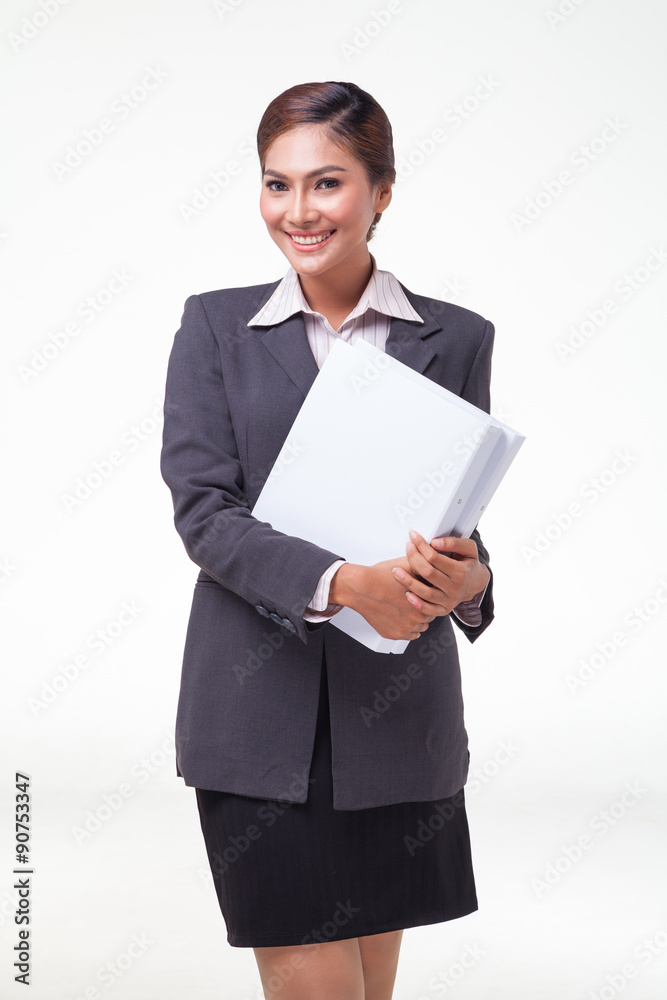 Portraits business woman on white background Portraits business woman on white background