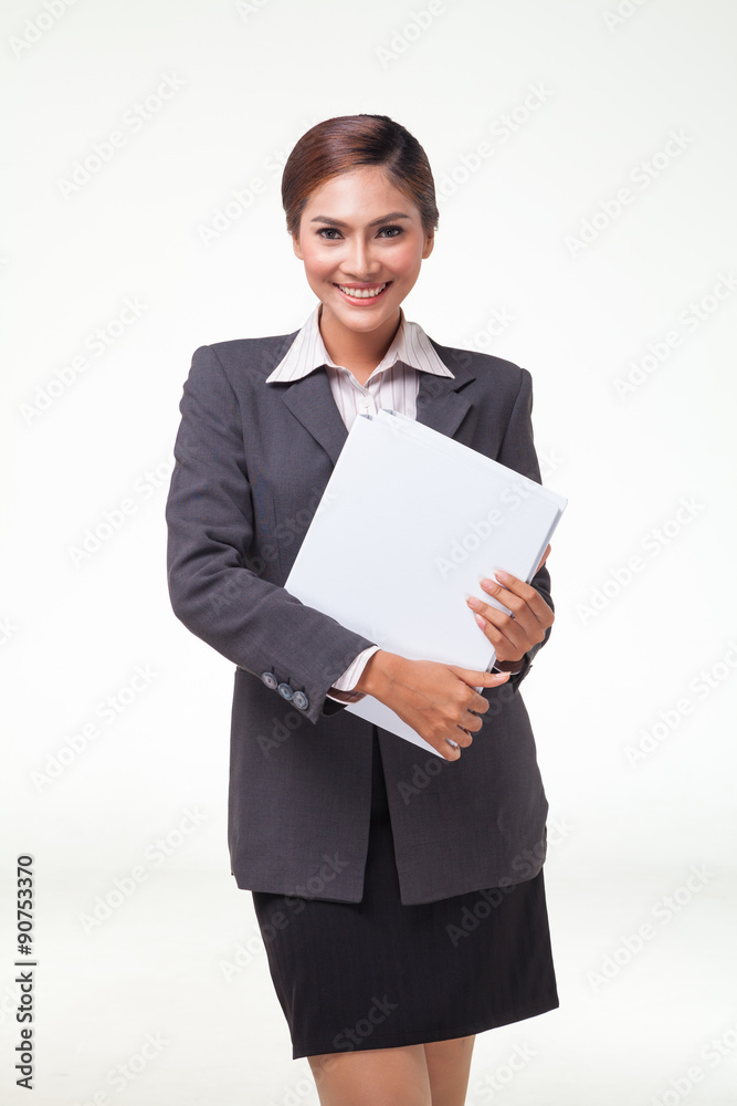 Portraits business woman on white background Portraits business woman on white background