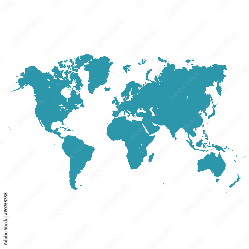 world map, vector illustration in flat design for web sites, Infographic design.