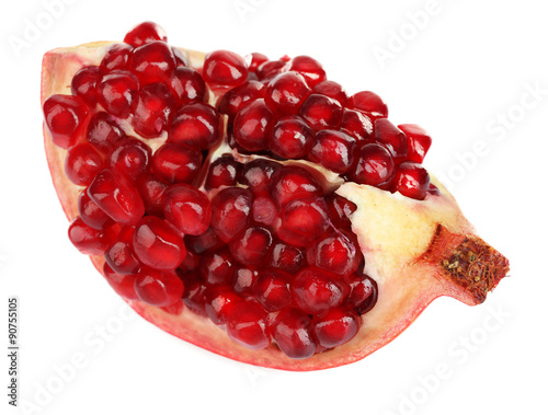 Juicy pomegranate isolated on white