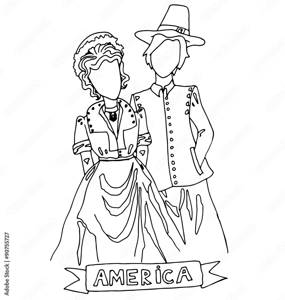 the national traditional ethnic costume for men and woman of the country. The sketch, outline, national heritage and the country's costume the national traditional ethnic costume for men and woman of the country. The sketch, outline, national heritage and the country's costume