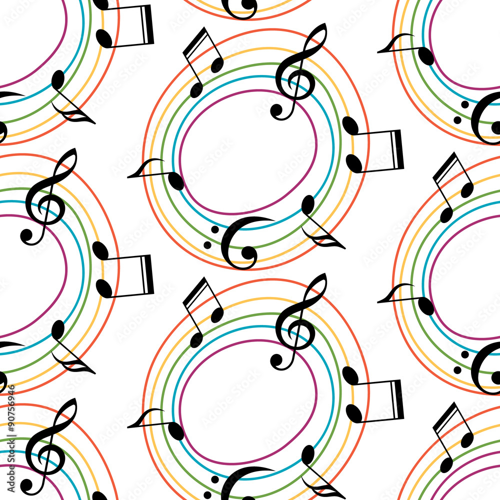 Fototapeta premium Vector musical pattern with notes