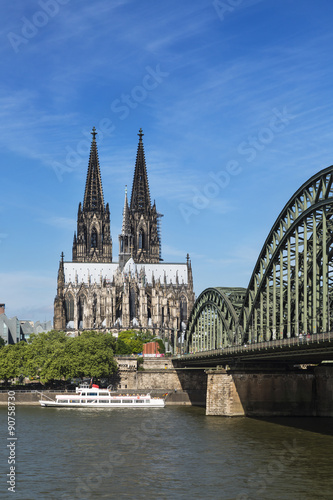 Cologne Cathedral And Rhine River, Germany