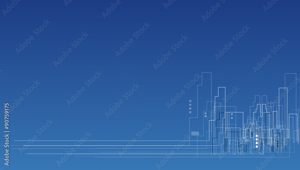 real estate city circuit mirror business background