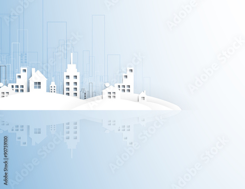 real estate city circuit mirror business background