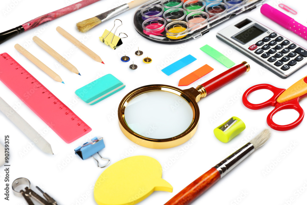 Stationery objects isolated on white Stationery objects isolated on white