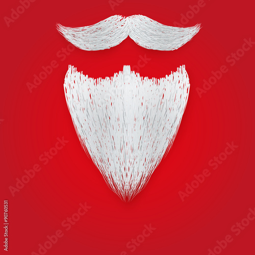 фотографія Realistic Christmas Santa white beard with curly mustache
