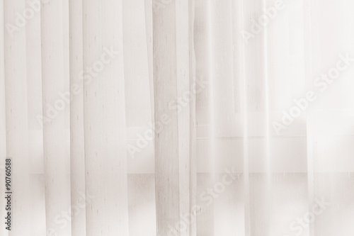 Transparent curtain on window. Curtain background