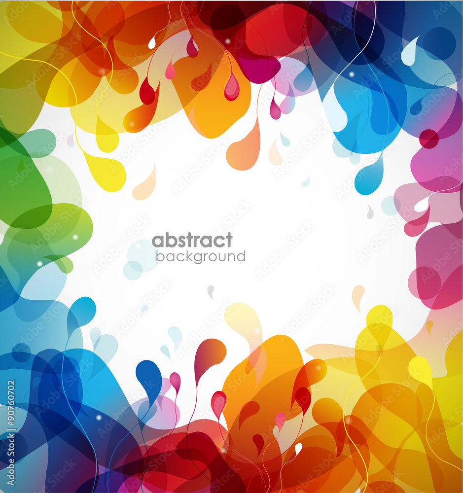 Colorful abstract background with flowers. - obrazy, fototapety, plakaty 