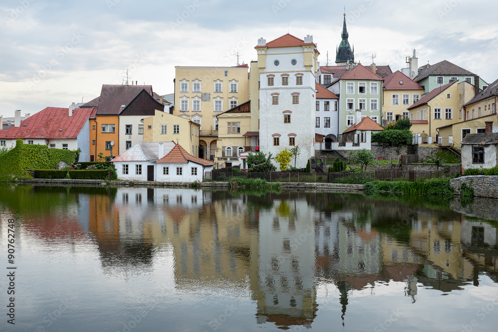 Obraz premium Colorful Czech Houses Reflected