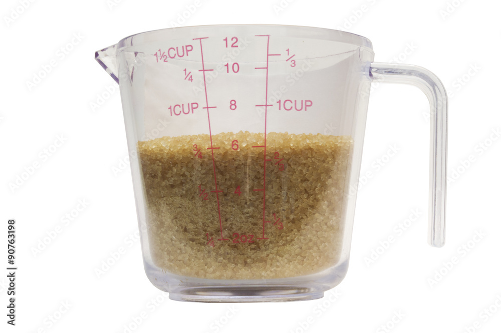 Measuring Cup with sugar 3/4 Stock Photo