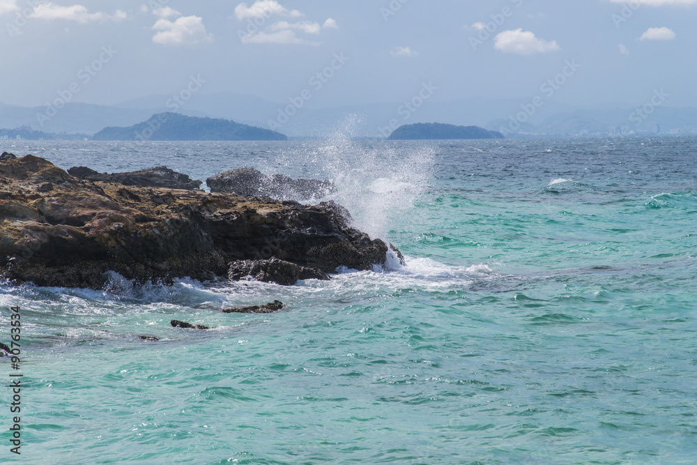 wave crash and splash on rock wave crash and splash on rock