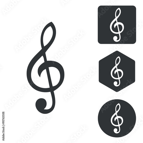 Music icon set, monochrome