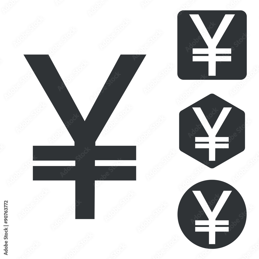 Yen icon set, monochrome Yen icon set, monochrome