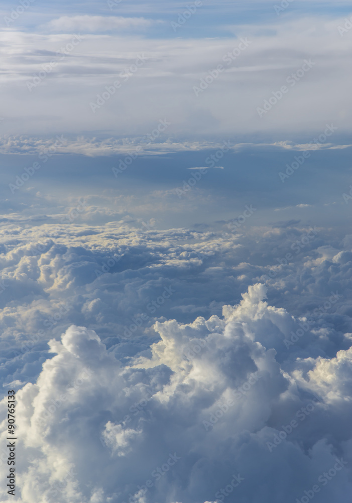clouds sky skyscape. view from the window of an airplane flying clouds sky skyscape. view from the window of an airplane flying