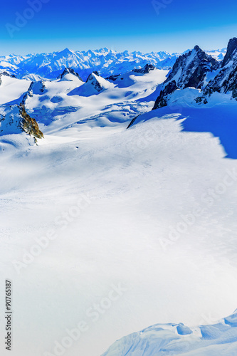 Fototapeta Mont Blanc, view from Aiguille du Midi