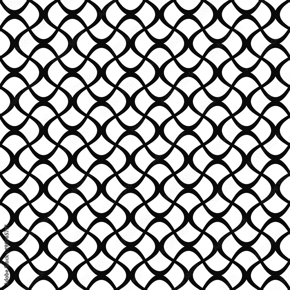 Fototapeta premium Monochrome seamless curly fence pattern
