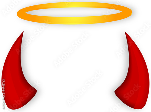 Angel and devil horns halo