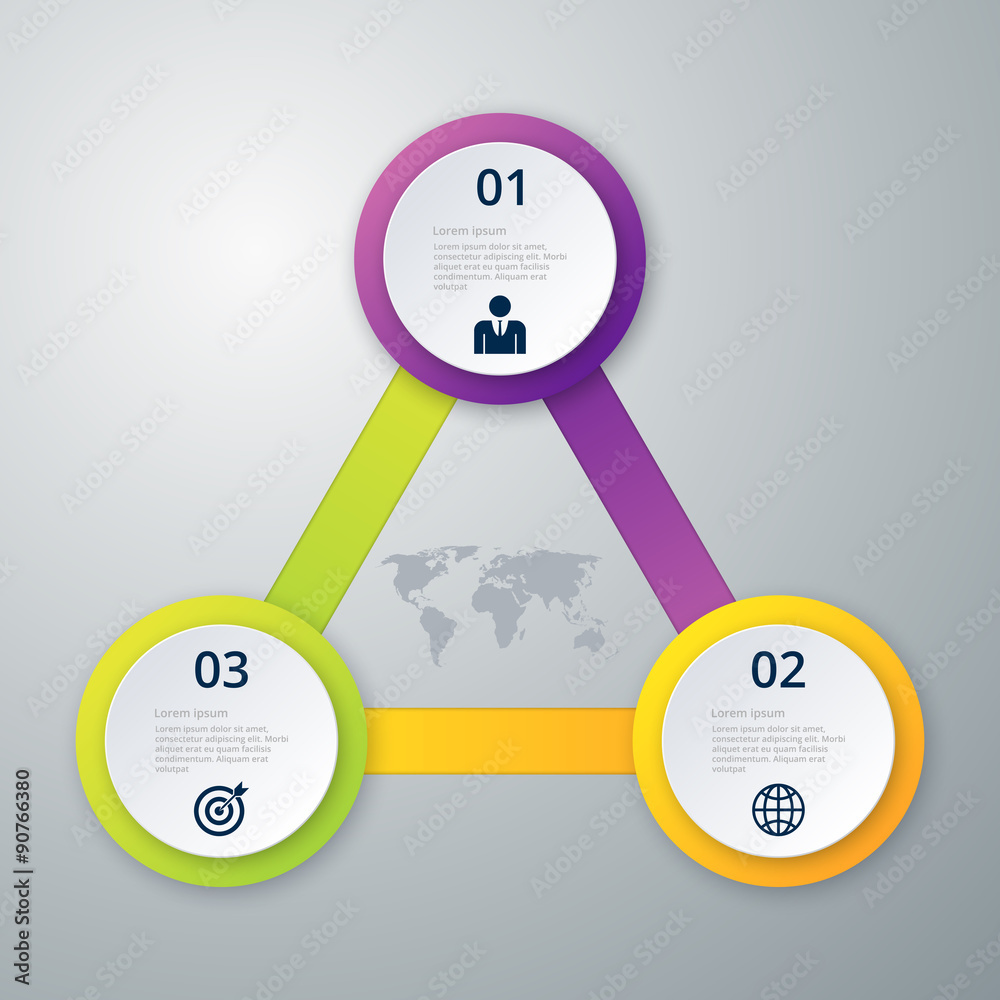 Vector illustration infographics three circles