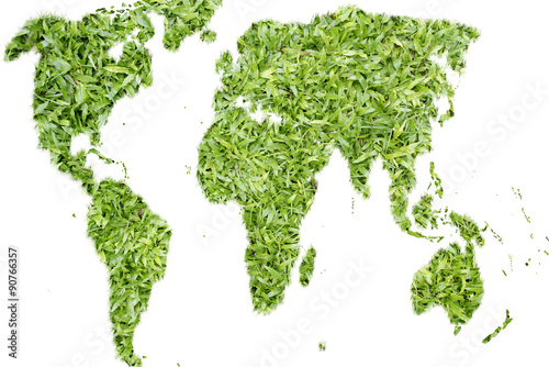 ecology world map, grass design