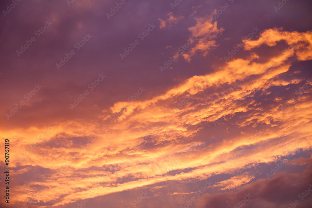 Sky clouds texture, background. Dramatic cotton sky cloud textur
