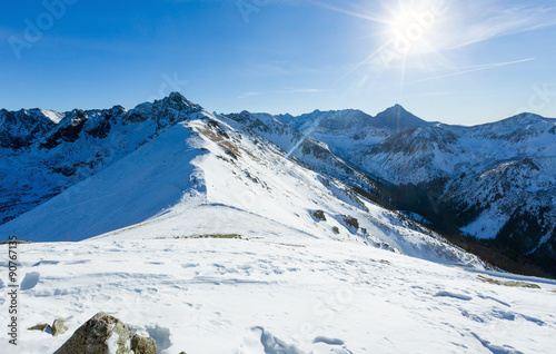 Kasprowy Wierch  in the Western Tatras. Winter view.