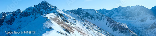 Kasprowy Wierch  in the Western Tatras. Winter panorama.