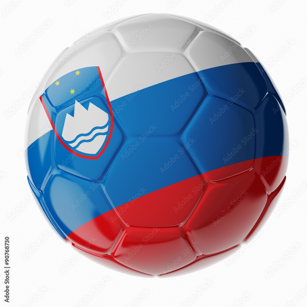 Obraz premium Soccer ball. Flag of Slovenia