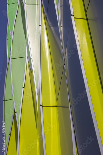 Green, yellow and silver curves of the university hospital in Gr photo