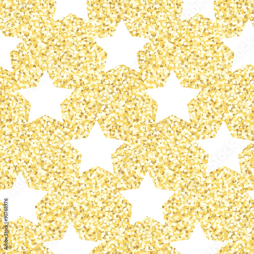 New Year seamless gometric pattern with golden glitter textured