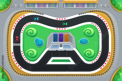 Car Racing Game Viewed from Above