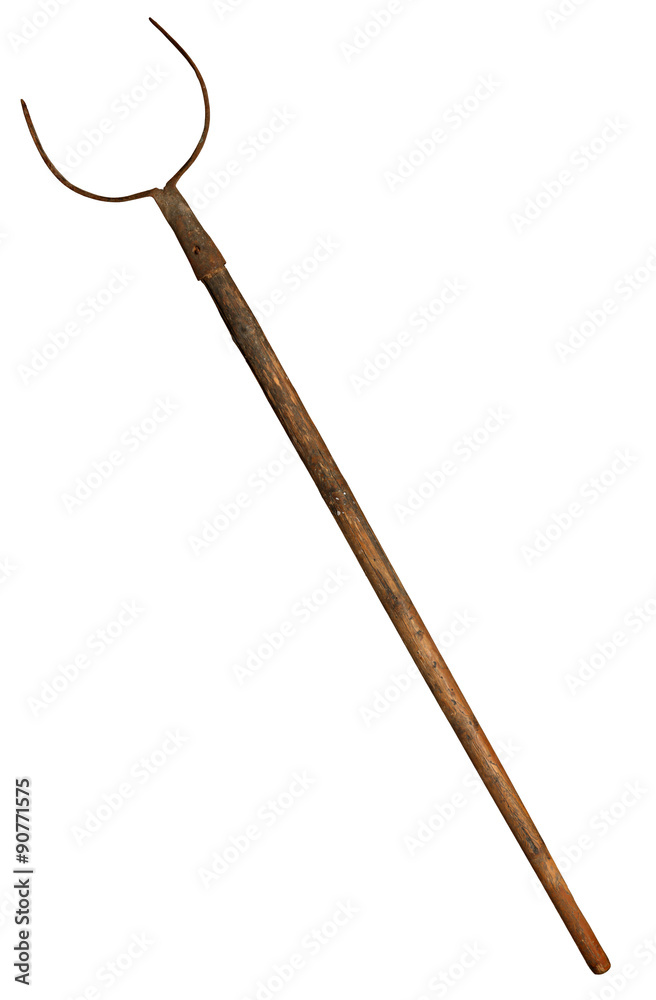 Old Retro Tongs for pulling pots out of the stove. Isolated on a Old Retro Tongs for pulling pots out of the stove. Isolated on a