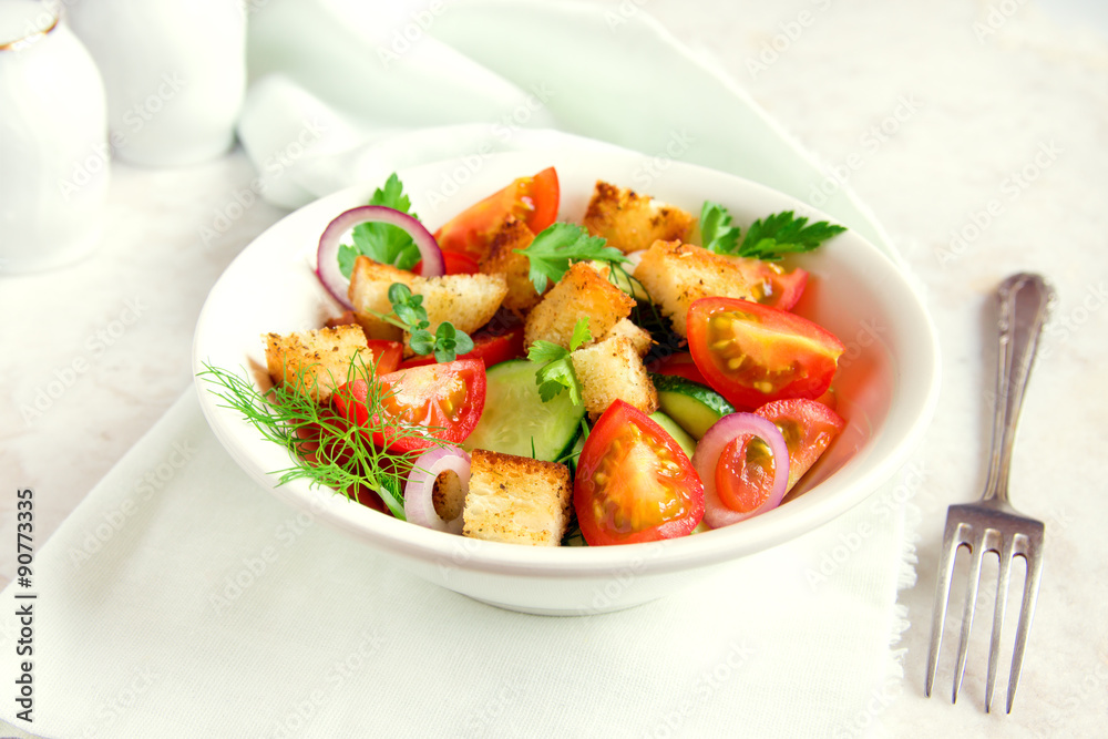 vegetable salad with croutons vegetable salad with croutons