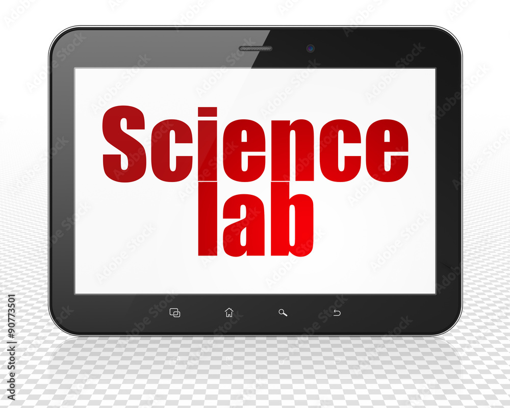 Science concept: Tablet Pc Computer with Science Lab on display Science concept: Tablet Pc Computer with Science Lab on display