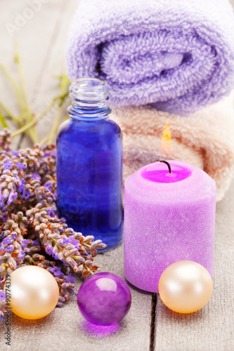 Lavender oil and bath pearls