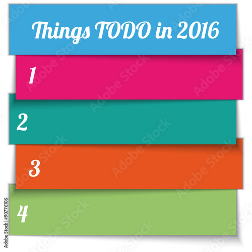 Vector New Year Resolution multi color List template