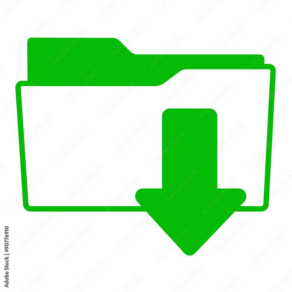 Icono aislado expediente simbolo bajar verde Icono aislado expediente simbolo bajar verde