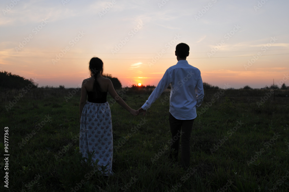 Fototapeta premium Loving couple outdoor portrait