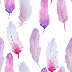 Papier peint photo Plumes aquarelles patrons Plumes aquarelle composition florale légère  © Ivan Feoktistov