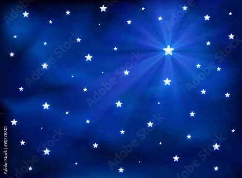 Stars in the blue sky
