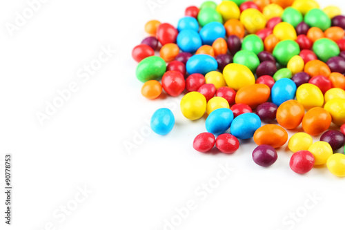 Stampa su tela Colorful candies on white background