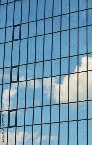 Glass facade of modern office building