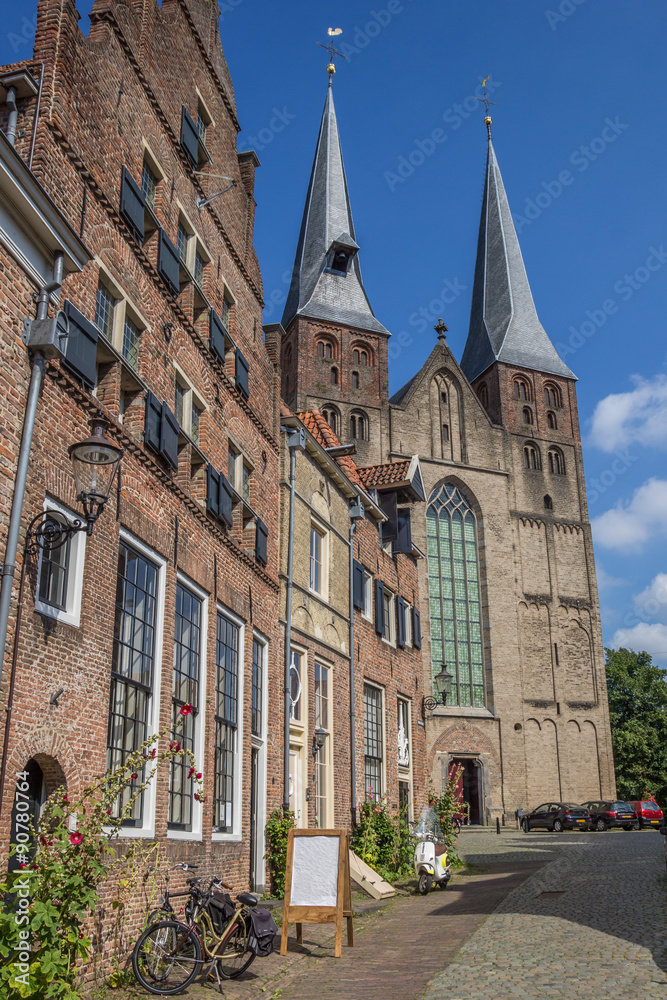 St. Nicolaas church and old houses in Deventer