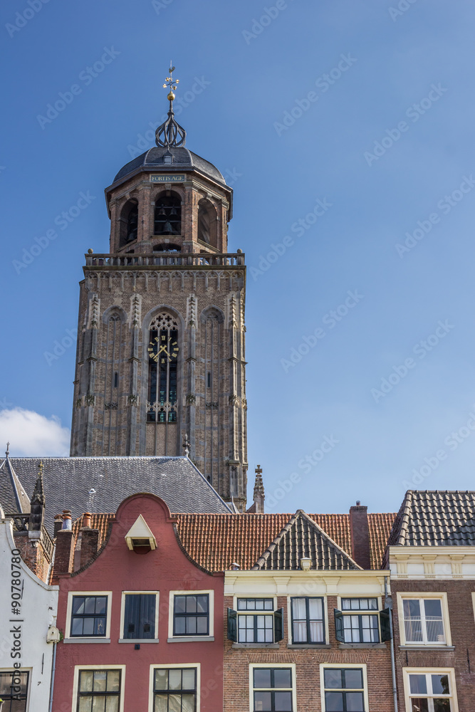 Lebuinus church and old houses in Deventer Lebuinus church and old houses in Deventer
