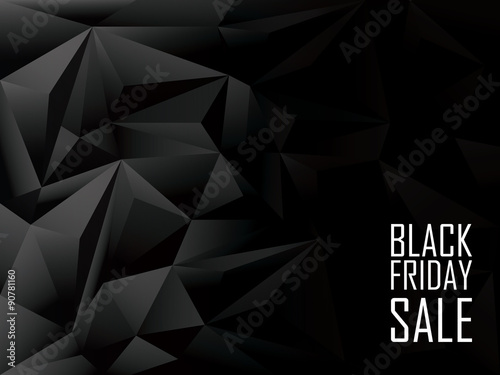 Black friday sale polygonal background. Shopping discounts