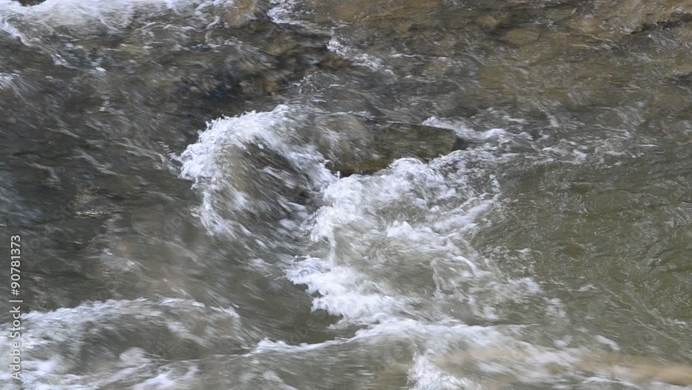 Closeup of water surface of quick stony mountain river Closeup of water surface of quick stony mountain river
